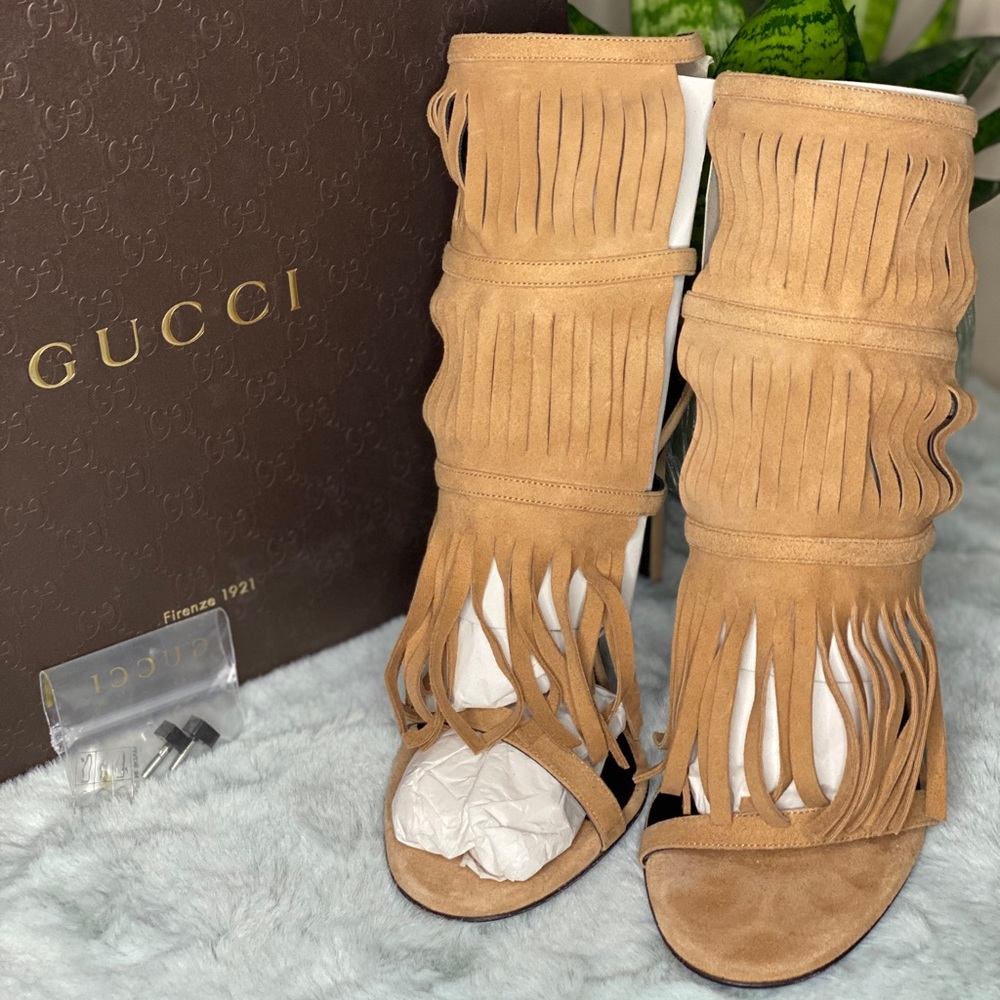 ❌SOLD❌GUCCI BECKY FRINGE HEELS